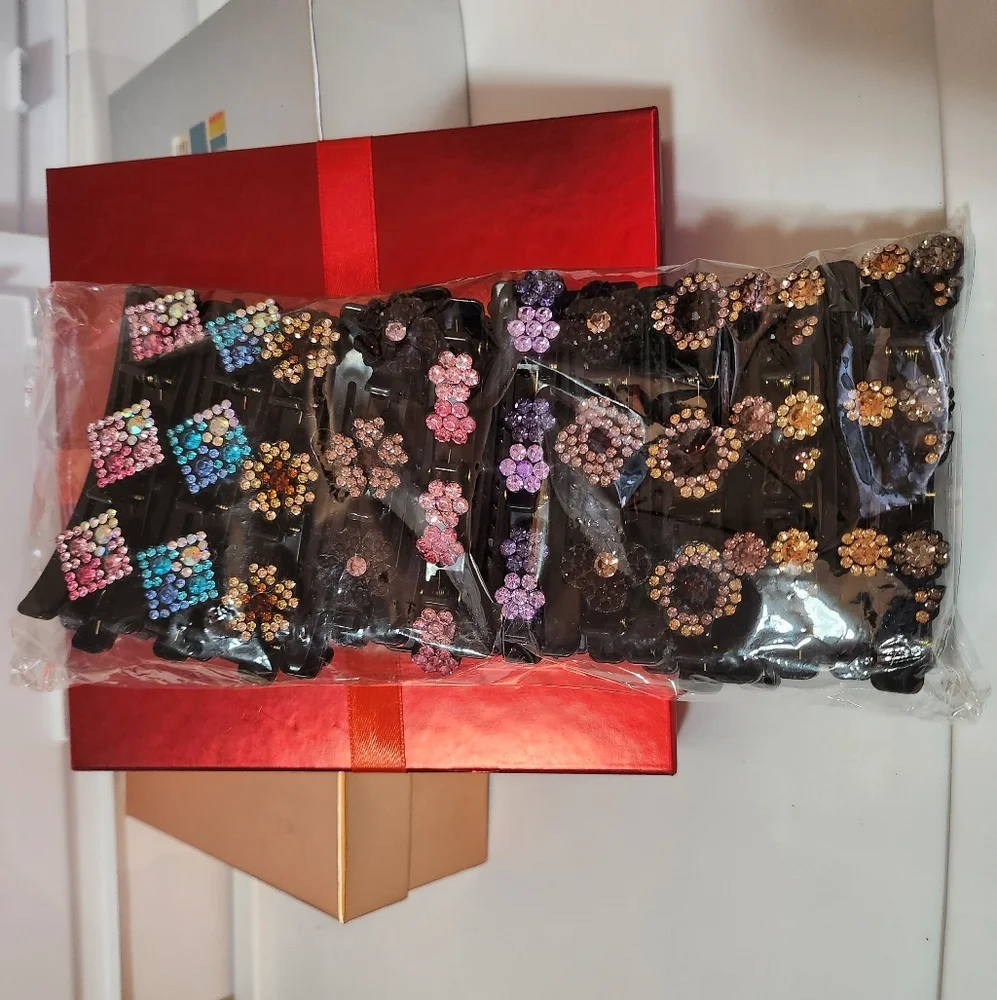NWT Hair Accessory Hair‎ Clips: 20PCS Sparkling Crystal Stone Braided Barrettes